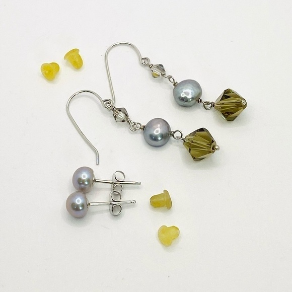 LITA Artisan 925 Sterling Silver Pearl Earrings - Picture 5 of 12